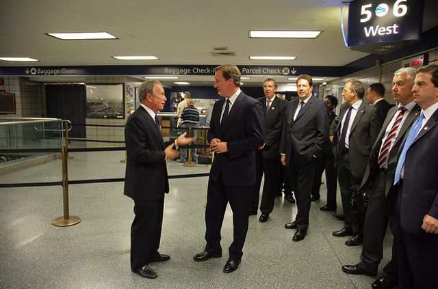 This is no Victoria Station: Bloomberg and Cameron, at Penn Station
